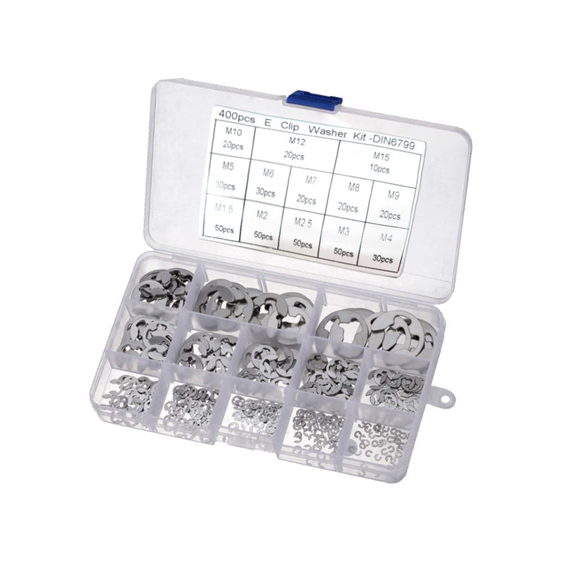 Stainless Steel E Clips C Circlip Kit 400PCS to suit General Mechanical App — image 1