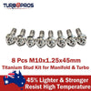 Manifold & Turbo 8 Pcs M10X1.25X45Mm Titanium Stud Kit