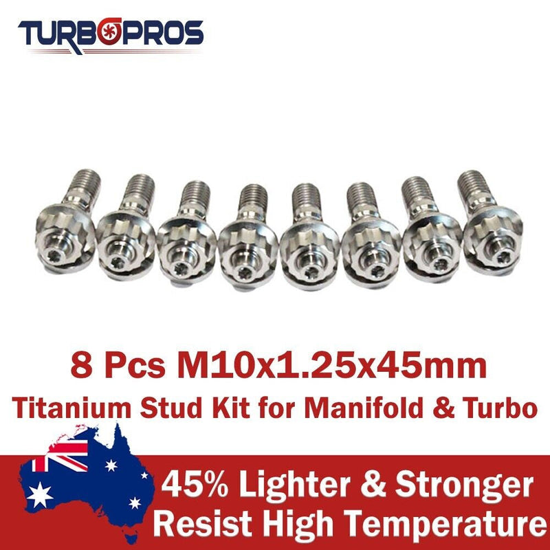 Manifold & Turbo 8 Pcs M10X1.25X45Mm Titanium Stud Kit