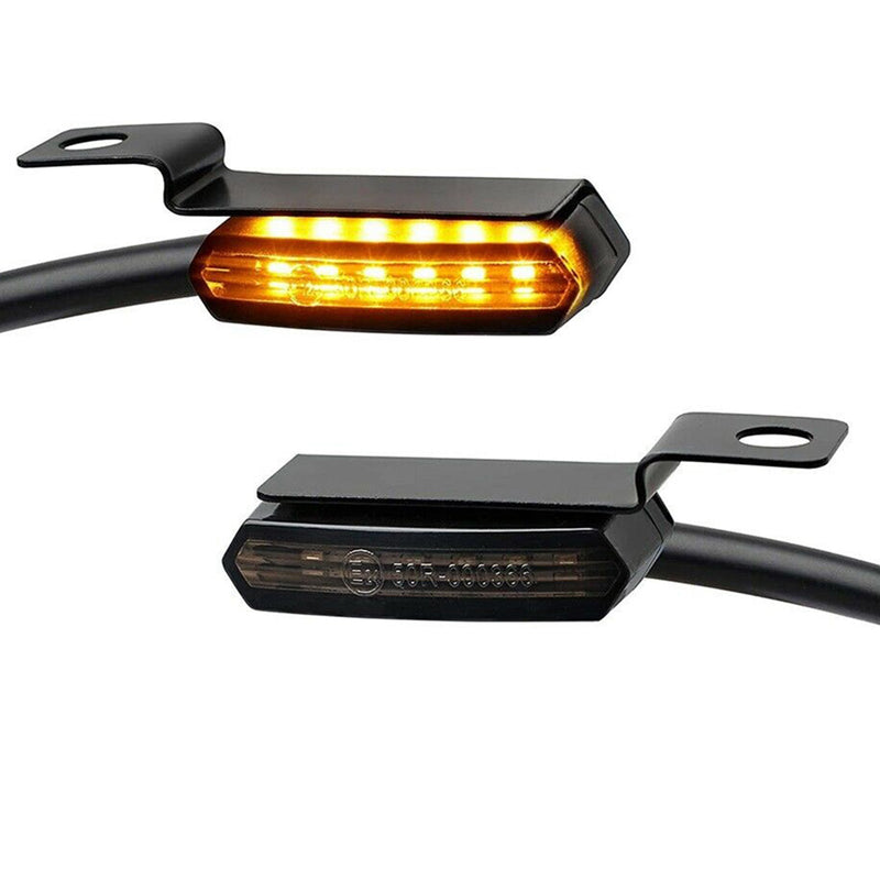 6x LED Mini Motorcycle Front Turn Signal Indicator Amber Light to suit Harl — image 1