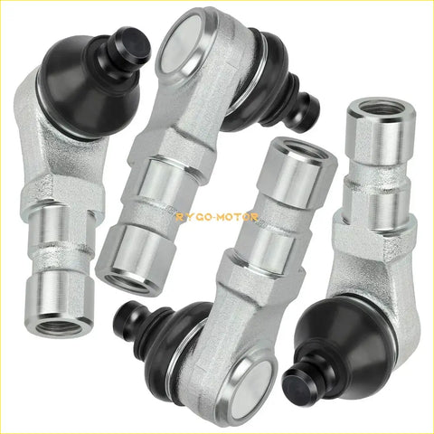 Silver and black metallic ball joint 4 pack for Suzuki Quadrunner 250 showing automotive tie rod ends
