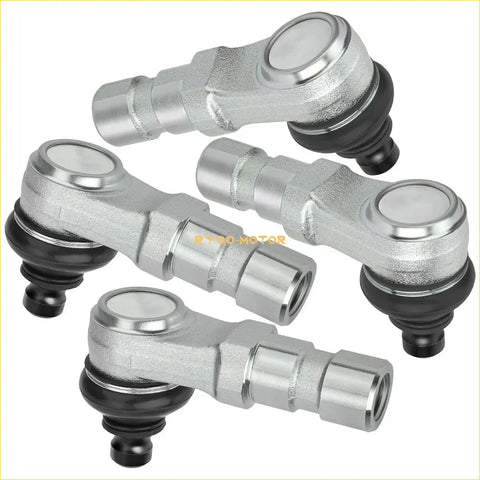 Set of four silver metal ball joints with black rubber boots for suzuki quadrunner 250 quad front suspension