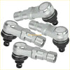 Set of four silver metal ball joints with black rubber boots for suzuki lt500r ltf500f ltf230 ltf250 ltf300f lt-f4wdx