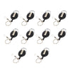 10X Key Rings Retractable Chain ID Pull Holder Reel Belt Clip Extend Recoil Oval — image 1