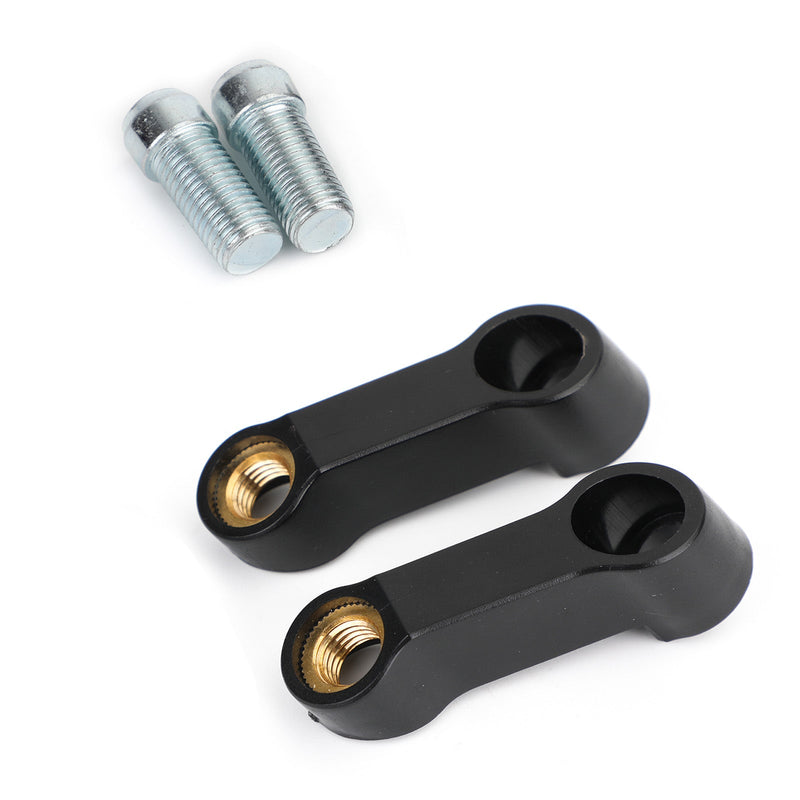 Honda Generic Motorcycle Mirror Extender Riser Extension Bracket Black 10mm M10 Fit