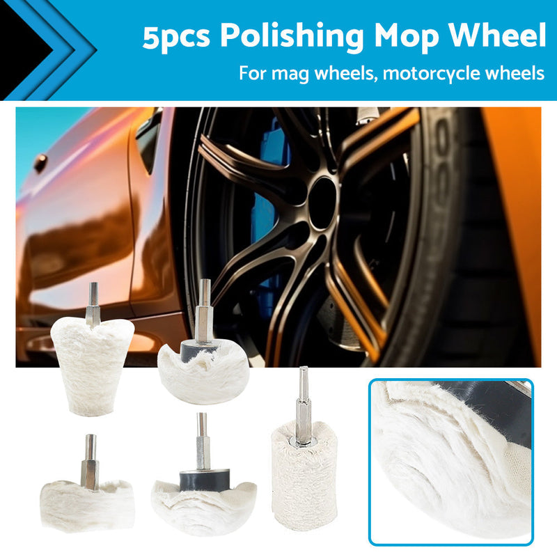 Manifold Aluminum Stainless 5PCS Polishing Buffing Pad Mop Wheel Drill Kit