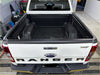 White ford ranger xlt with black bed liner and chrome accents showing bedside rail covers 3 piece set rear view