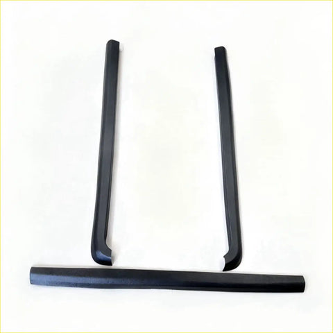 Black rubber bedside rail covers 3 piece set textured for isuzu d-max 2021-2023 shown from the back side