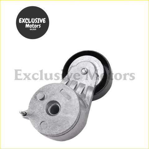Silver metallic automotive idler pulley with black rubber groove and machined gear teeth for jeep wrangler jk belt tensioner