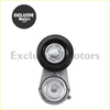 Black and silver belt tensioner pulley with rubberized rim for Jeep Wrangler JK 2.8 CRD 2007-2018