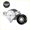 Silver metallic belt tensioner with black pulley and mounting brackets for mazda 6 3.0l v6 2003-2008