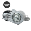 Silver metallic belt tensioner with central pulley and mounting brackets for mazda 6 3.0l v6 2003-2008