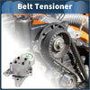 Gray metallic belt tensioner with circular gear and bolted flange for durable use on toyota hilux 2.4 d 2015-2024