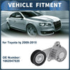 Silver metallic belt tensioner with black rubber pulley for toyota iq 2009-2015 metal 1 x unit