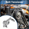 Silver metallic belt tensioner with cylindrical body and integrated pulley for toyota land cruiser 2007-2015