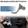 Silver metallic belt tensioner with cylindrical pulley and mounting bracket for toyota land cruiser 2007-2015