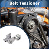 Silver metal belt tensioner with polished finish and integrated roller for toyota tacoma 2004-2015 unit
