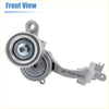 Silver metal belt tensioner pulley assembly with circular pulley and mounts for toyota trucks 2003-2023