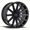 Black matte-finished alloy wheel bgw cruze with bold multi-spoke design and skw logo center cap