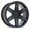 Gloss black bgw legend alloy wheel with glossy five-spoke design and rev logo center cap