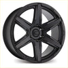 Black matte finished bgw legend alloy wheel with five spoke design and rzv logo center cap