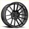 Black gloss finished alloy wheel bgw shadow with multi spoke design and vossen center cap