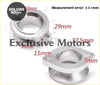 Silver metallic billet aluminium adapter flange for 50mm blow off valve with polished finish and precise machined dimensions