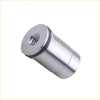 Silver metallic billet aluminum oil diverter barbell with threaded hole and smooth finish for ls1 ls2 engine