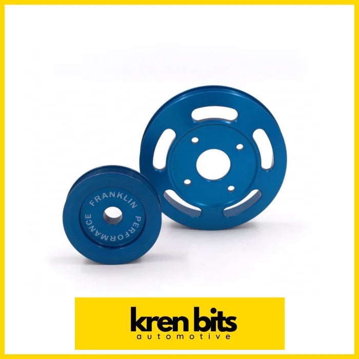 Billet Underdrive Pulley Set For Nissan Rb Engines 140Mm / Blue