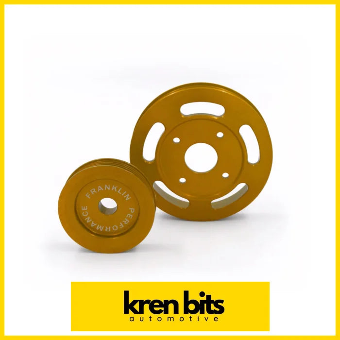 Billet Underdrive Pulley Set For Nissan Rb Engines 140Mm / Gold