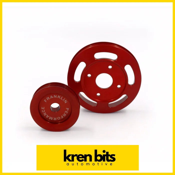 Billet Underdrive Pulley Set For Nissan Rb Engines 140Mm / Red