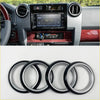 Black air vent covers 4 pack black and silver metallic trim rings for car interior air vents