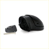 Black plastic blind side fender mirror cover with textured interior and matching cap for toyota hilux 1989-1996