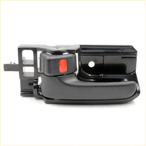 Black plastic door handle bezel for Toyota Hilux SR5 2005-2015 showing red button on back latch