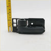 Black plastic door handle bezel with matte finish and mounting bracket for toyota hilux mk6 sr5 champ shown from back side