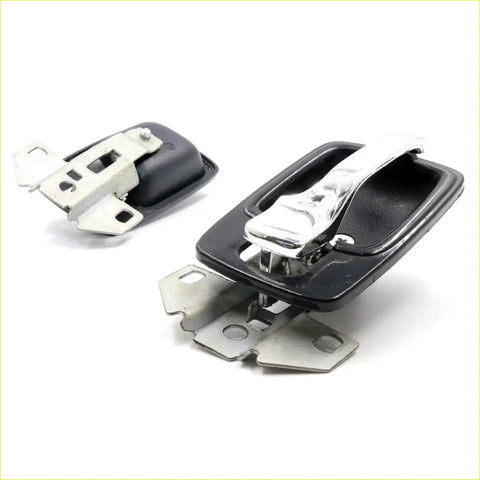 Black door handle bezel set for nissan datsun ute 620 1972-1979 with black plastic handle and chrome metal pull lever