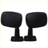 Black plastic side-view door mirror with smooth rounded rectangular design and mounting brackets for toyota hilux 1983-1988