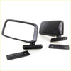Black plastic side view mirror assembly with rectangular frame and brackets for nissan datsun 720 ute 1980 1986