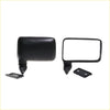Black plastic side-view mirror assembly with rectangular glass and mounting brackets for isuzu bedford kb 1972-1988
