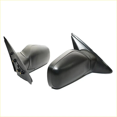 Black plastic side-view mirrors with gold mounting hardware for nissan datsun sunny sentra b13 1990-1993