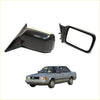 Black plastic side-view mirror assemblies for silver nissan sunny sentra b12 sedan 1985-1990 shown from back side