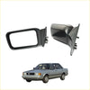 Black plastic side view mirror assemblies for silver nissan sunny sentra b12 sedan 1985-1990 shown from back side