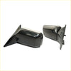 Black door mirror x2 for nissan sunny sentra b1x2 e hatchback with glossy black plastic and angular design shown from back side