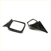 Black plastic door mirror x2 for nissan sunny sentra showing one exterior side and one back mounting with screws visible