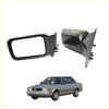 Black plastic door mirror assemblies x2 for silver Nissan Sunny Sentra B1x2 E hatchback shown from back side