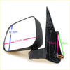 Black plastic door mirror with rectangular reflective surface and molded housing for toyota hilux 1997-2006 x2