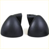 Black plastic corner protectors with matte finish and rounded shape for nissan datsun bluebird door mirrors x2 1963-1981