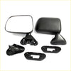 Black plastic side view mirror assembly with rectangular reflective surface for toyota hilux 5th gen 1988-1997 x2