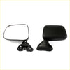 Black plastic side-view mirror assembly with rectangular reflective surface for toyota hilux mighty-x 1988-1998