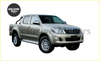Silver toyota hilux pickup with black front mesh grill chrome accents and alloy wheels for 2012-2014 models